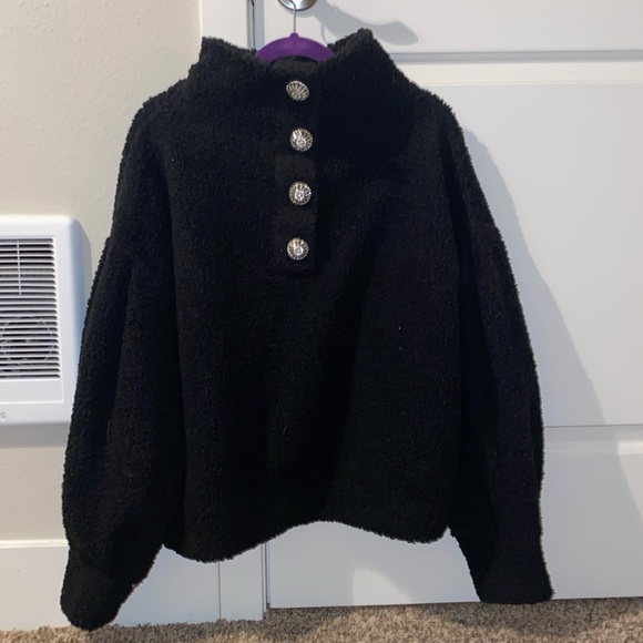 Express Teddy Sherpa Large w/ Crystal button embellishments - Picture 3 of 8